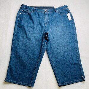 NWT CJ Banks Womens Denim Blue High Rise Comfort Waist Relaxed Jeans Size 20W